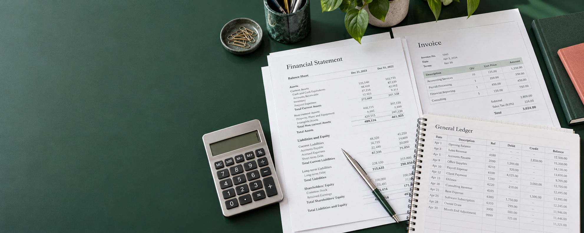 Financial records arranged for document review